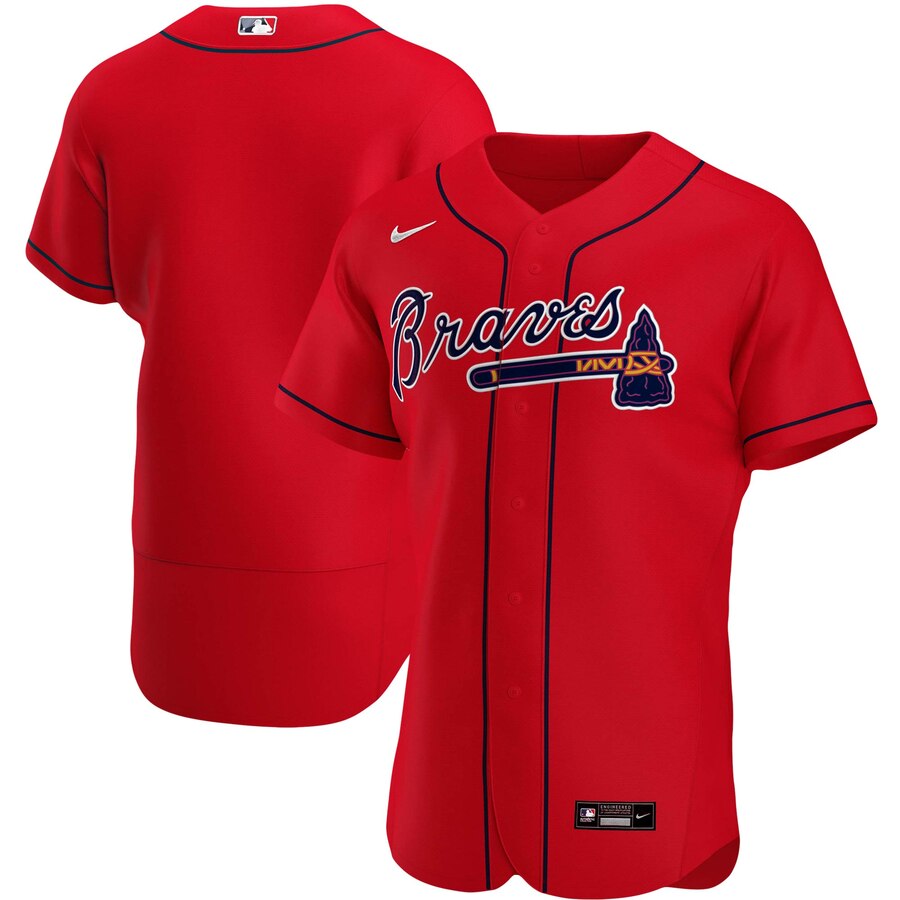 Atlanta Braves Men Nike Red Alternate 2020 Authentic Official Team MLB Jersey